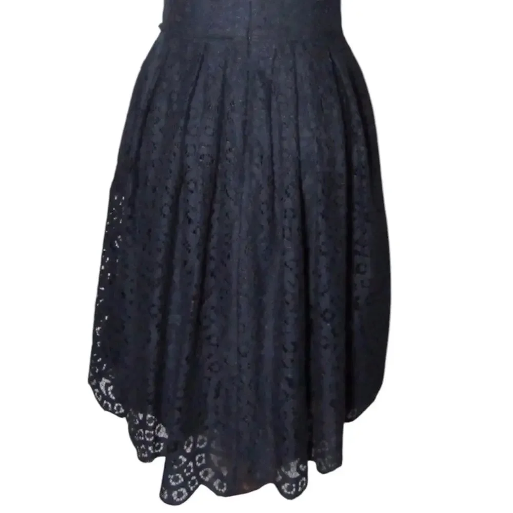 J. Crew NWT Swirling Lace Dress Navy Blue Sleeveless Timeless Fit Flare Size 8